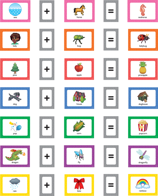 Compound Words Pocket Chart Cards