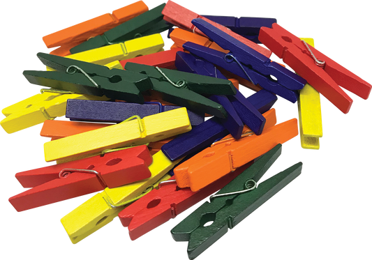 STEM Basics: Medium Multicolor Clothespins - 50 Count