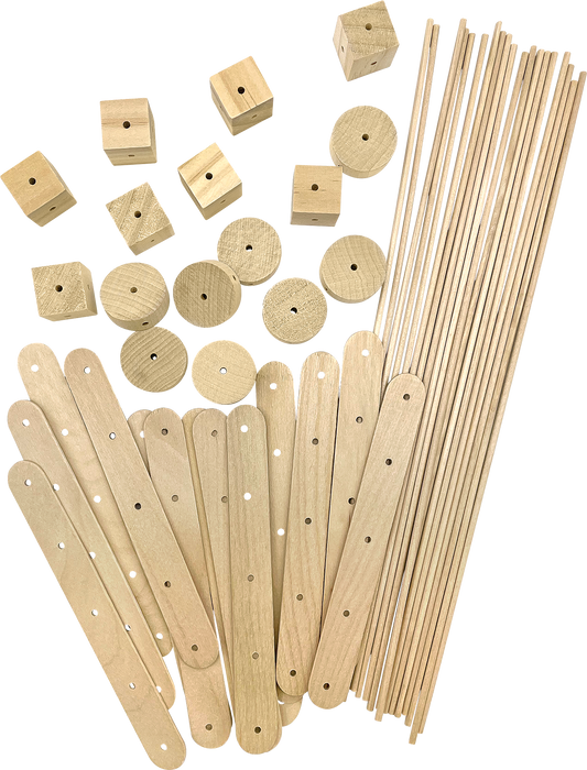 STEM Basics: Wood Construction Kit - 66 count