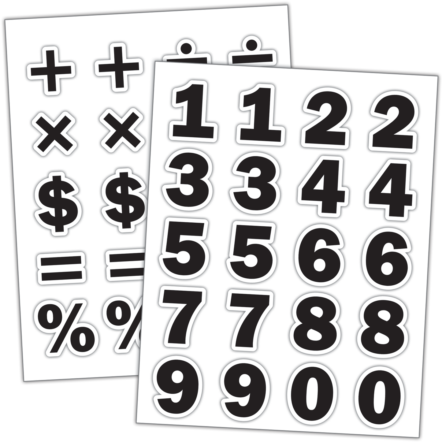 Black Numbers Stickers