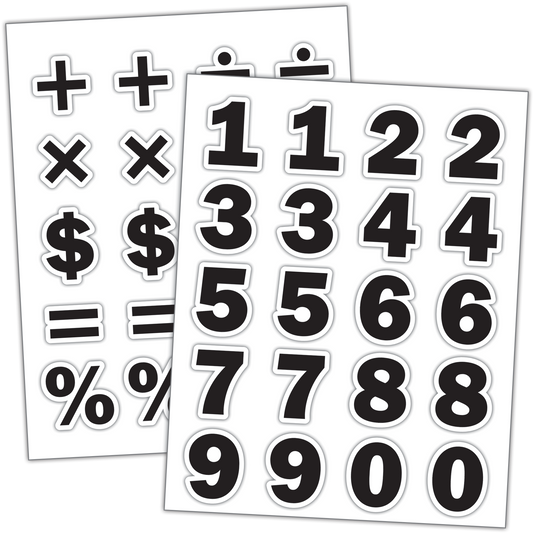 Black Numbers Stickers