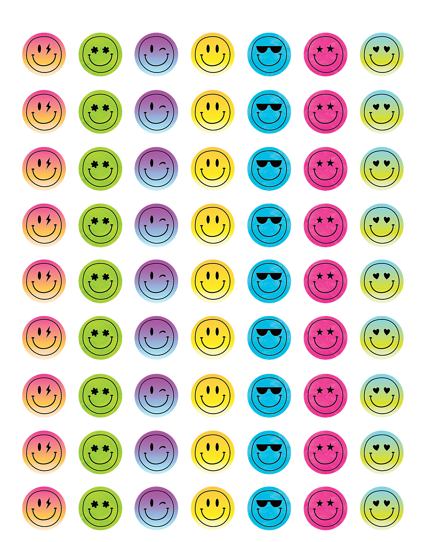 4ever Stickers Brights 4Ever Smiley Faces Mini Stickers – McGregor's Teacher Supplies