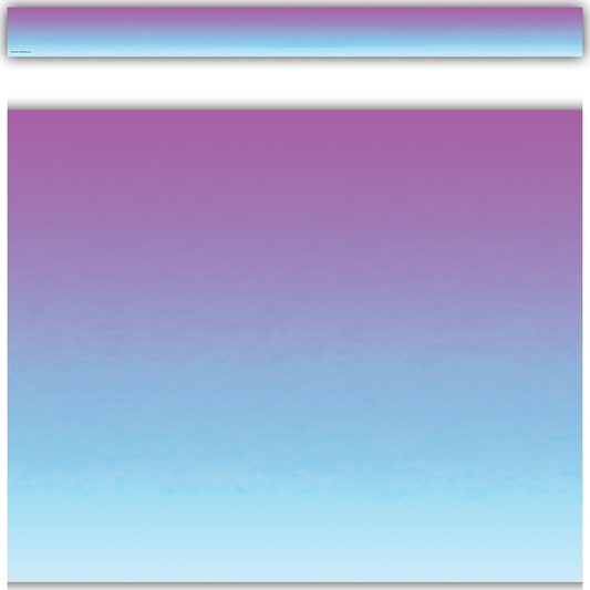 Purple and Blue Color Wash Straight Border Trim