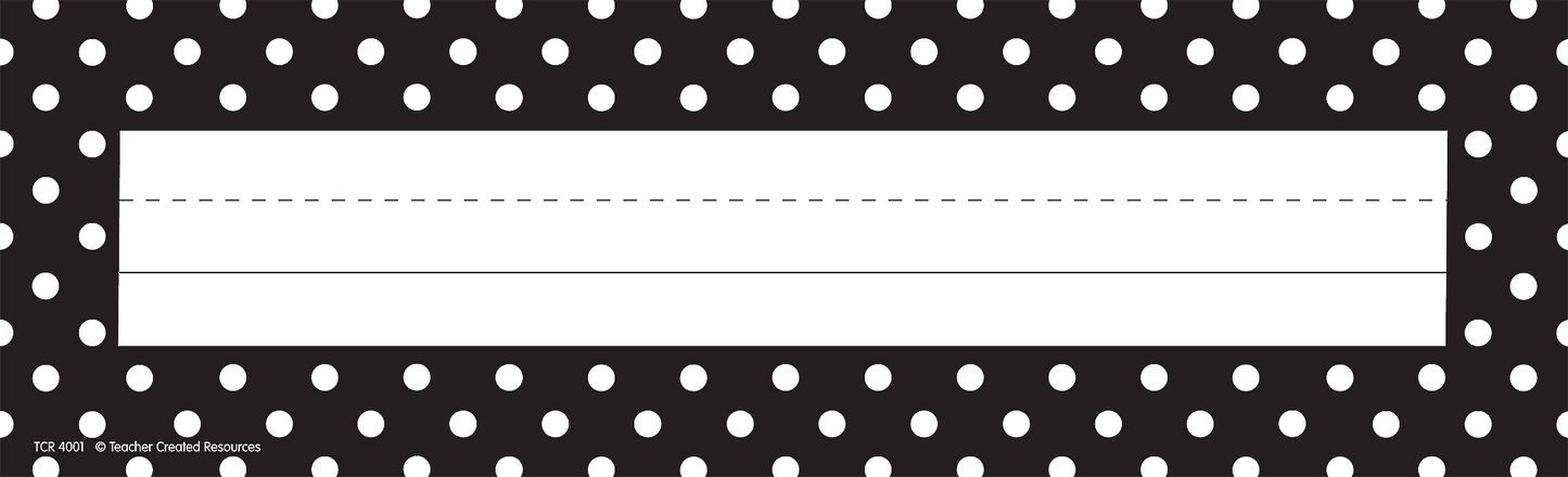 Black Polka Dots Flat Name Plates