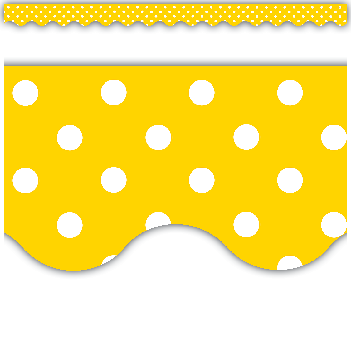 Yellow Polka Dots Scalloped Border Trim