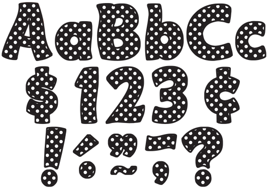 Black Polka Dots Funtastic 4" Letters Combo Pack