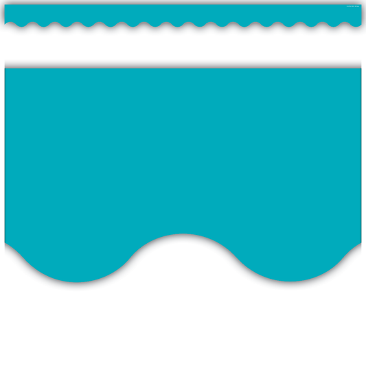 Teal Scalloped Border Trim