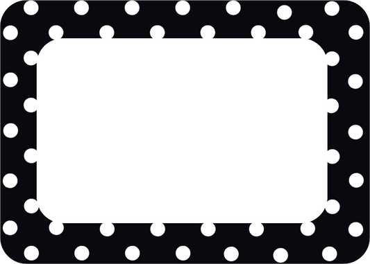 Black Polka Dots 2 Name Tags/Labels