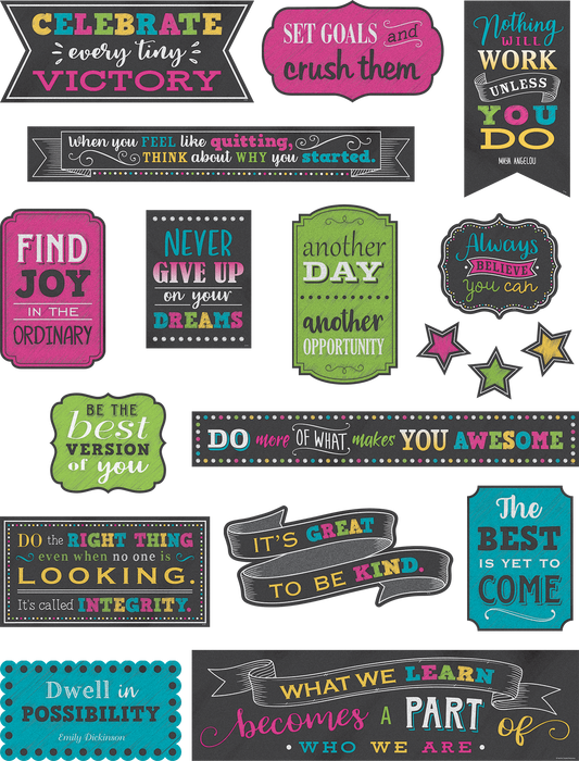 Chalkboard Brights Positive Sayings Mini Bulletin Board