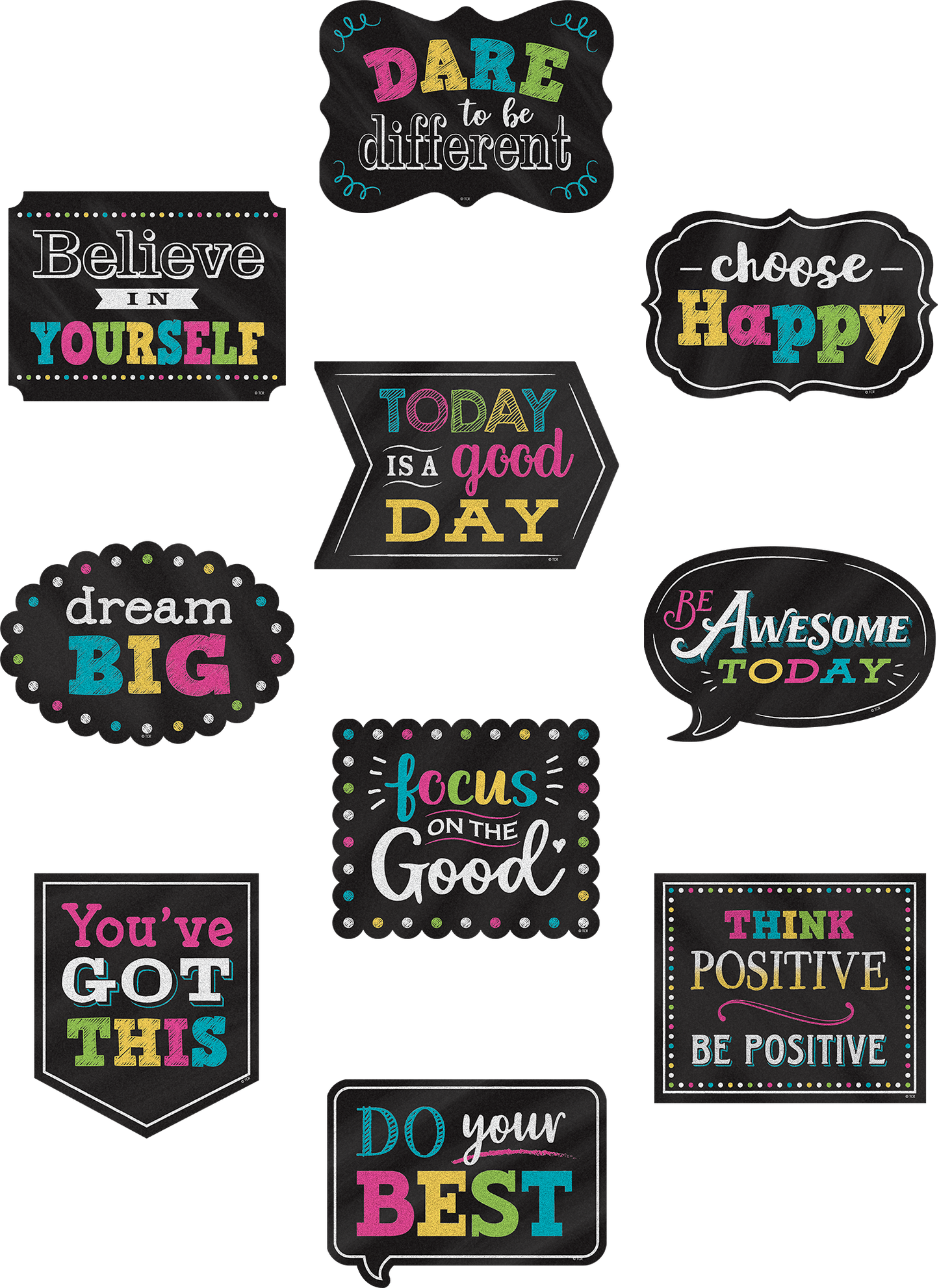 Chalkboard Brights Positive Sayings Accents