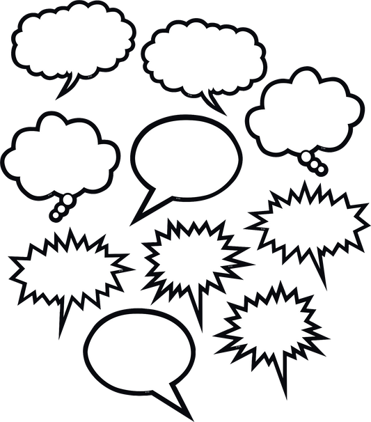 Black & White Speech/Thought Bubbles Accents