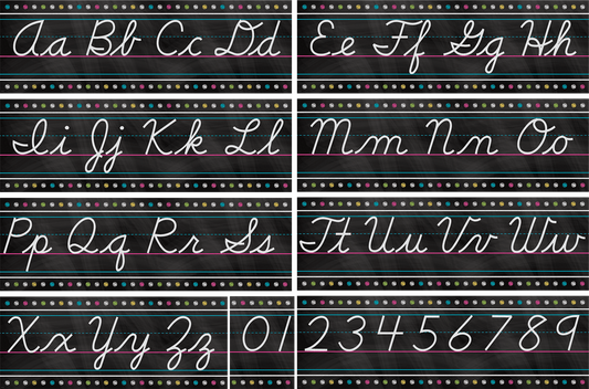 Chalkboard Brights Cursive Writing Bulletin Board