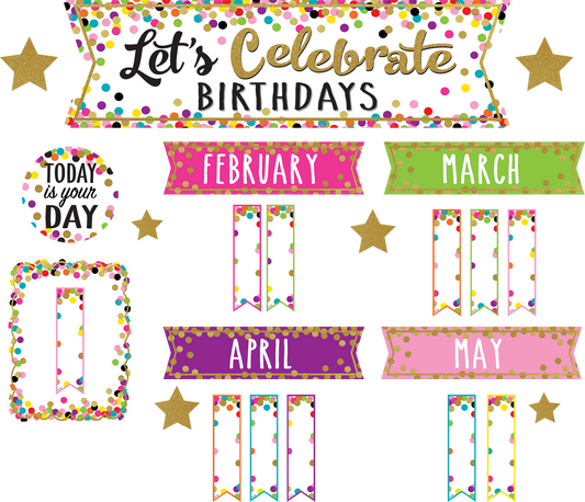 Confetti Let’s Celebrate Birthdays Mini Bulletin Board