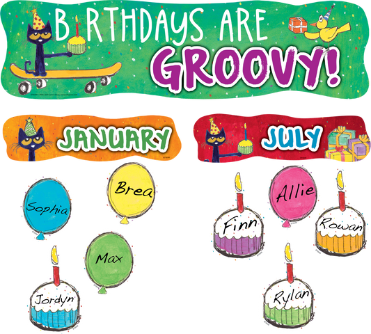 Pete the Cat® Birthdays Are Groovy Mini Bulletin Board