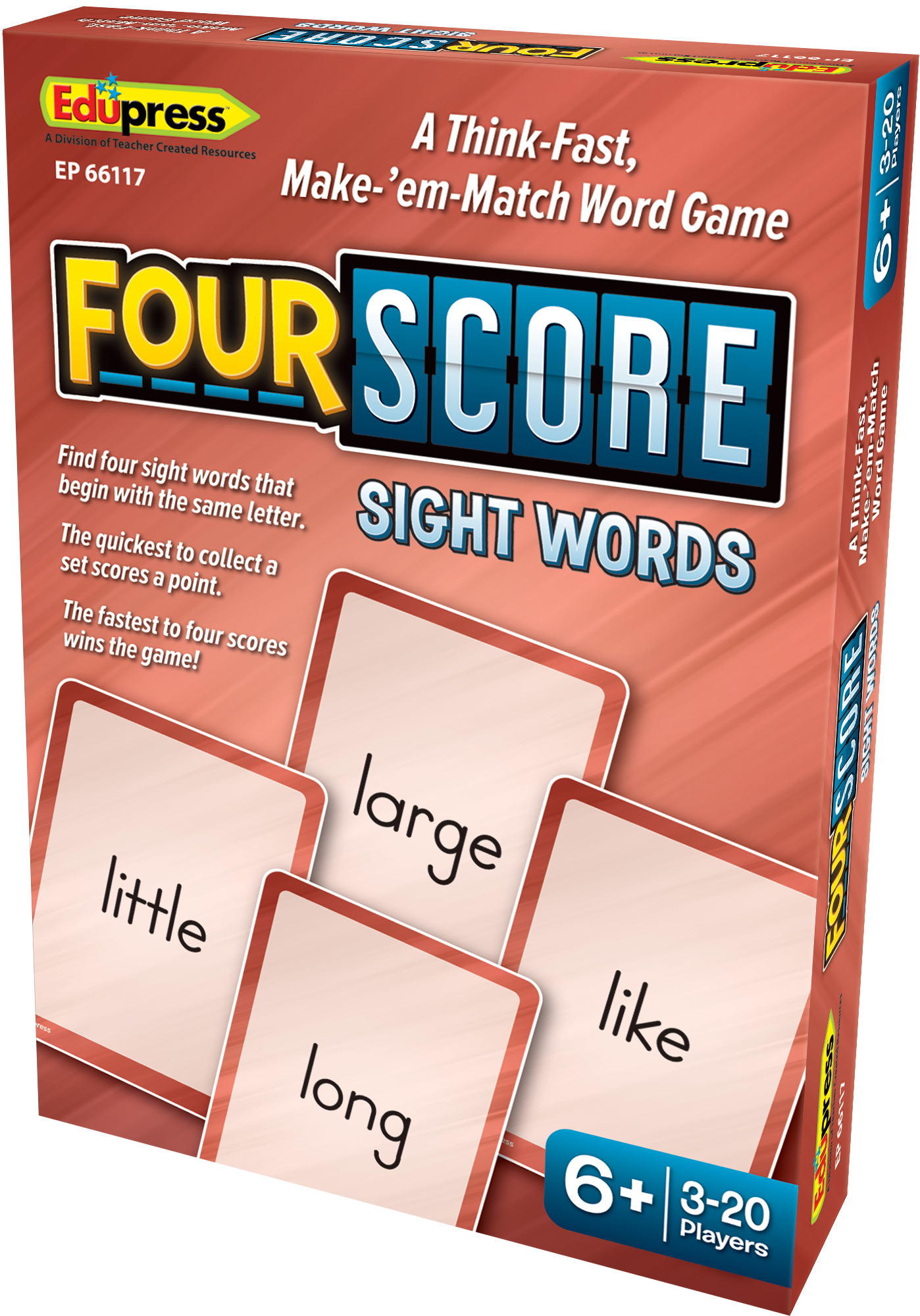 Scoring Words Four Score Card Game: Sight Words – McGregor's Teacher Supplies