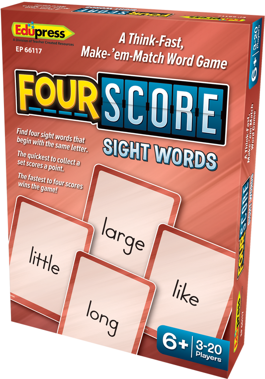 Four Score Card Game: Sight Words