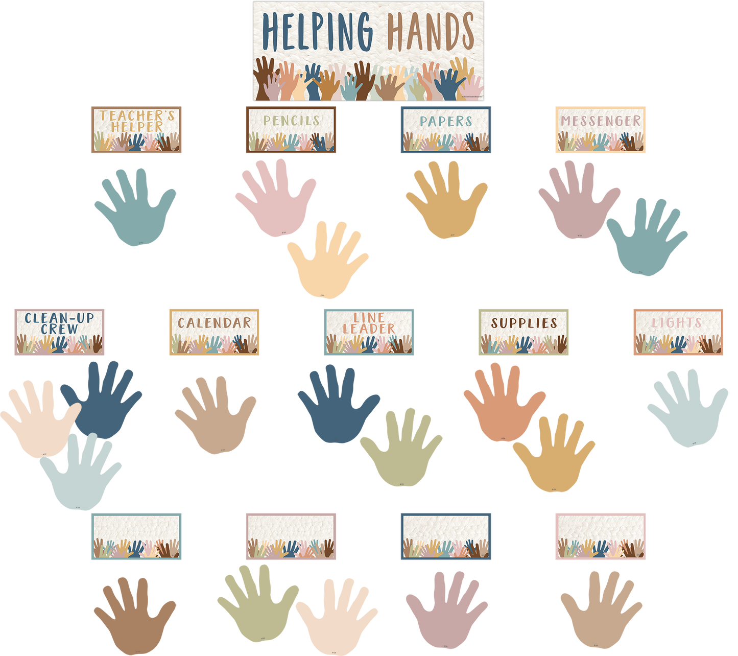 Everyone is Welcome Helping Hands Mini Bulletin Board