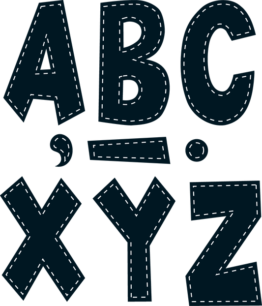 Black Stitch 7" Fun Font Letters