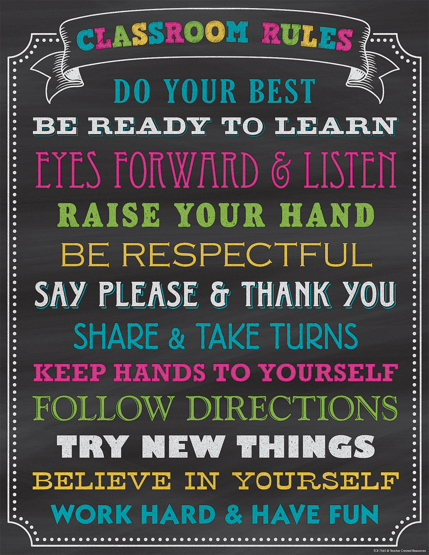 Chalkboard Brights Classroom Rules Chart