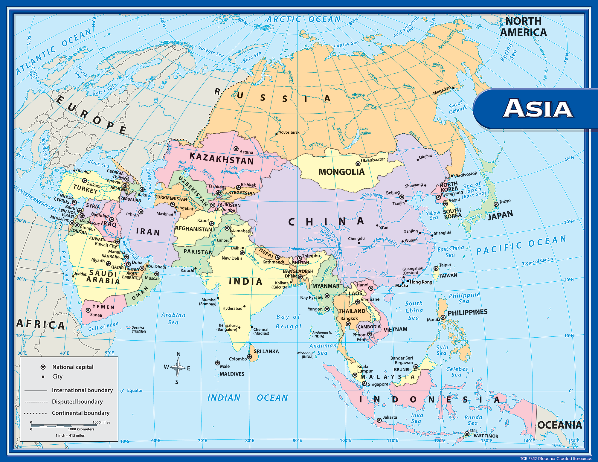 Asia Map Chart – McGregor's Teacher Supplies