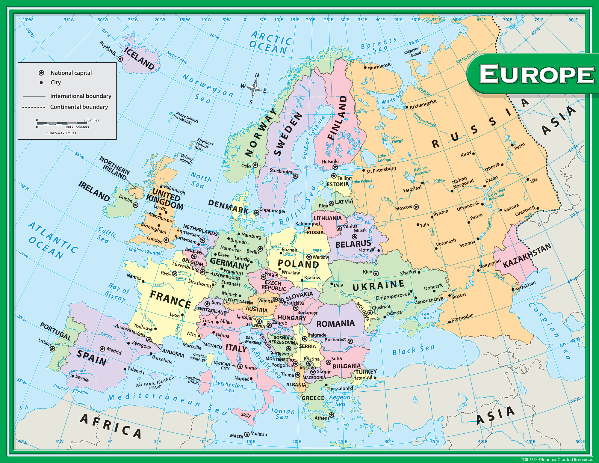 Europe Map Chart – McGregor's Teacher Supplies