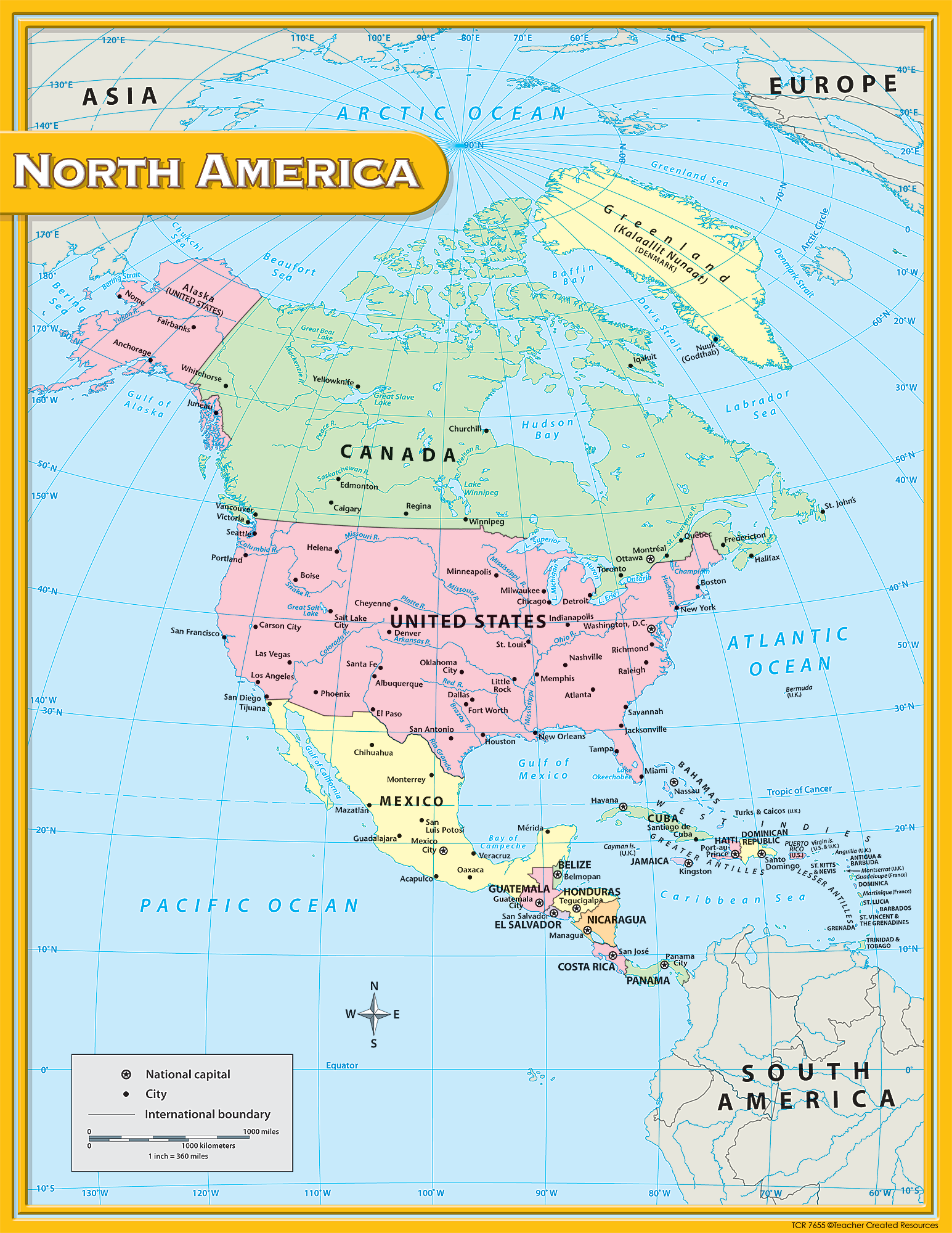 North America Map Chart – McGregor's Teacher Supplies