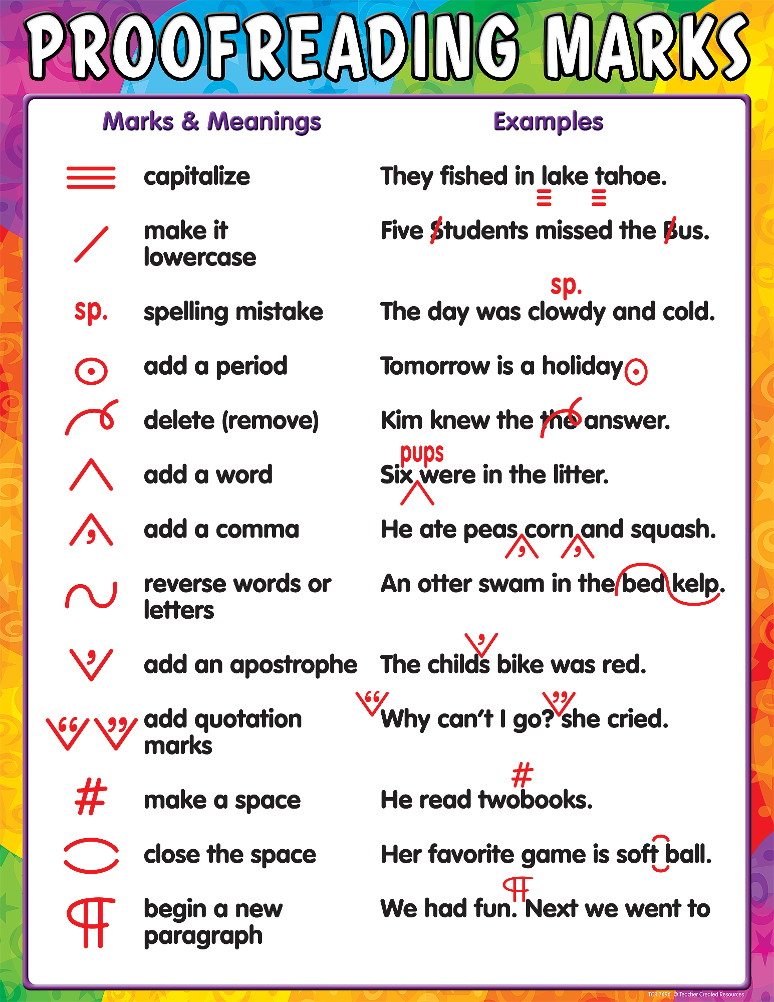 Proofreading Marks Chart – McGregor's Teacher Supplies