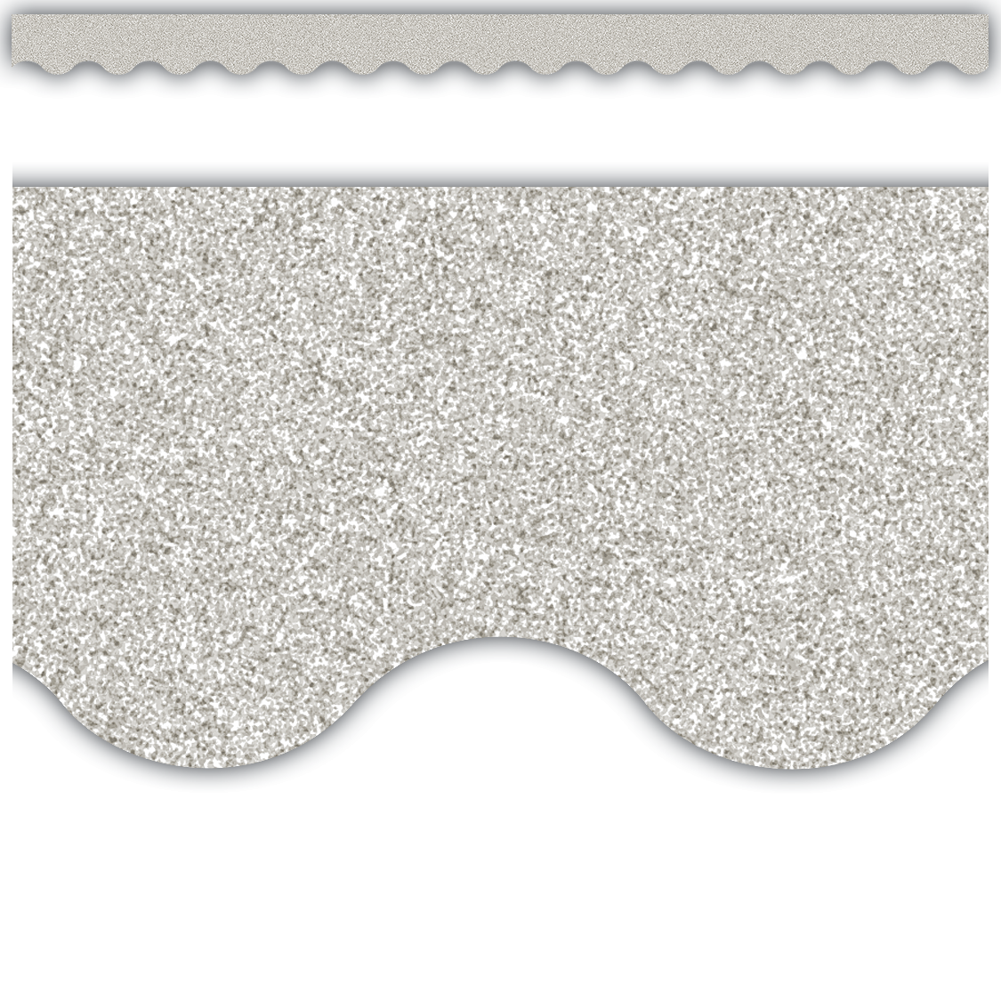 Silver Glitz Scalloped Border Trim