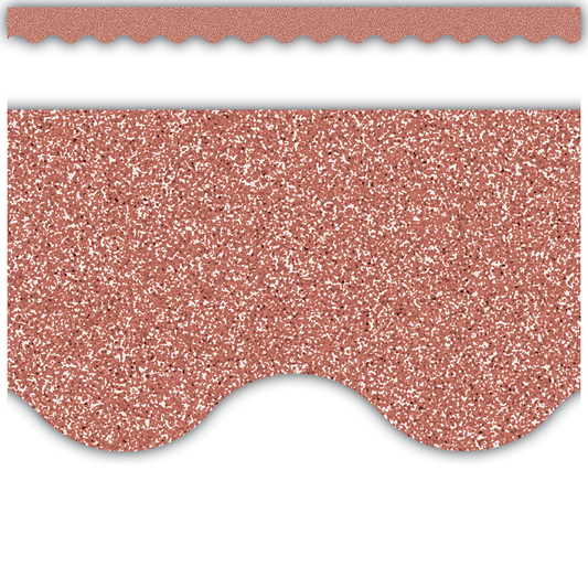 Rose Gold Glitz Scalloped Border Trim