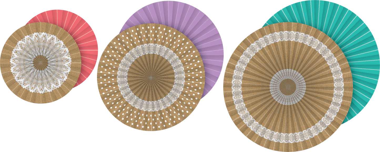 Shabby Chic Burlap Hanging Paper Fans