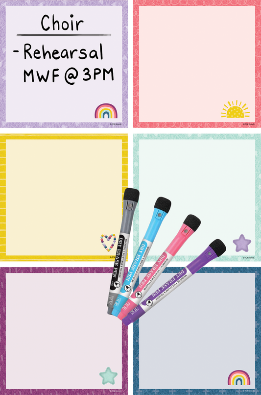 Oh Happy Day Dry-Erase Magnetic Square Notes