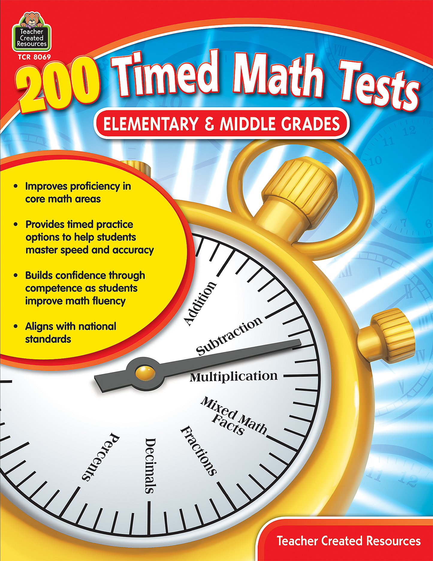 200 Timed Math Tests - Elementary & Middle Grades