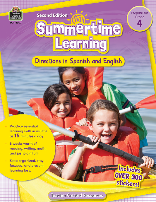 Summertime Learning: English and Spanish Directions, Second Edition (Prep. for Gr. 4)