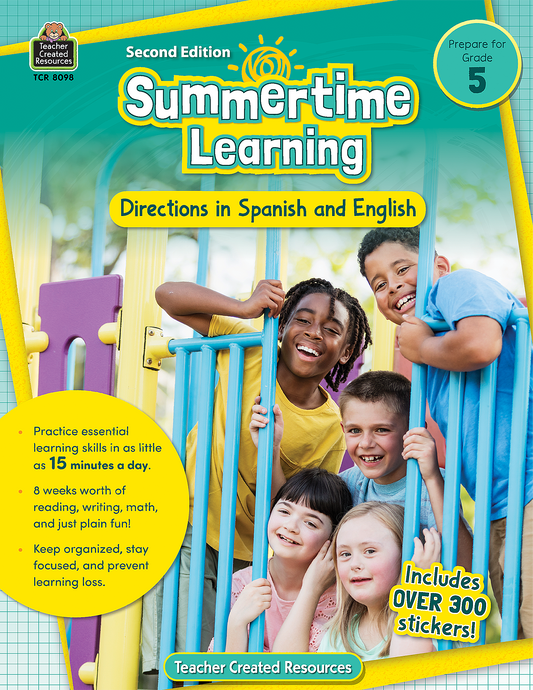 Summertime Learning: English and Spanish Directions, Second Edition (Prep. for Gr. 5)