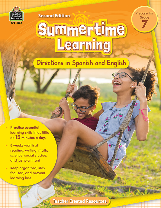 Summertime Learning: English and Spanish Directions, Second Edition (Prep. for Gr. 7)