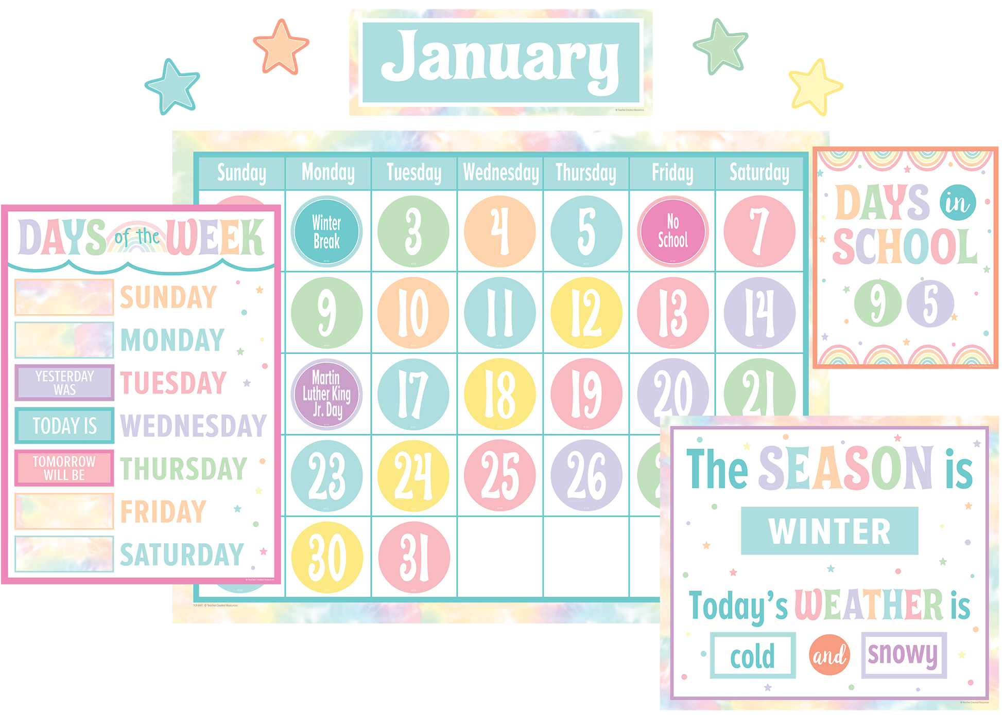 Pastel Pop Calendar Bulletin Board – McGregor's Teacher Supplies