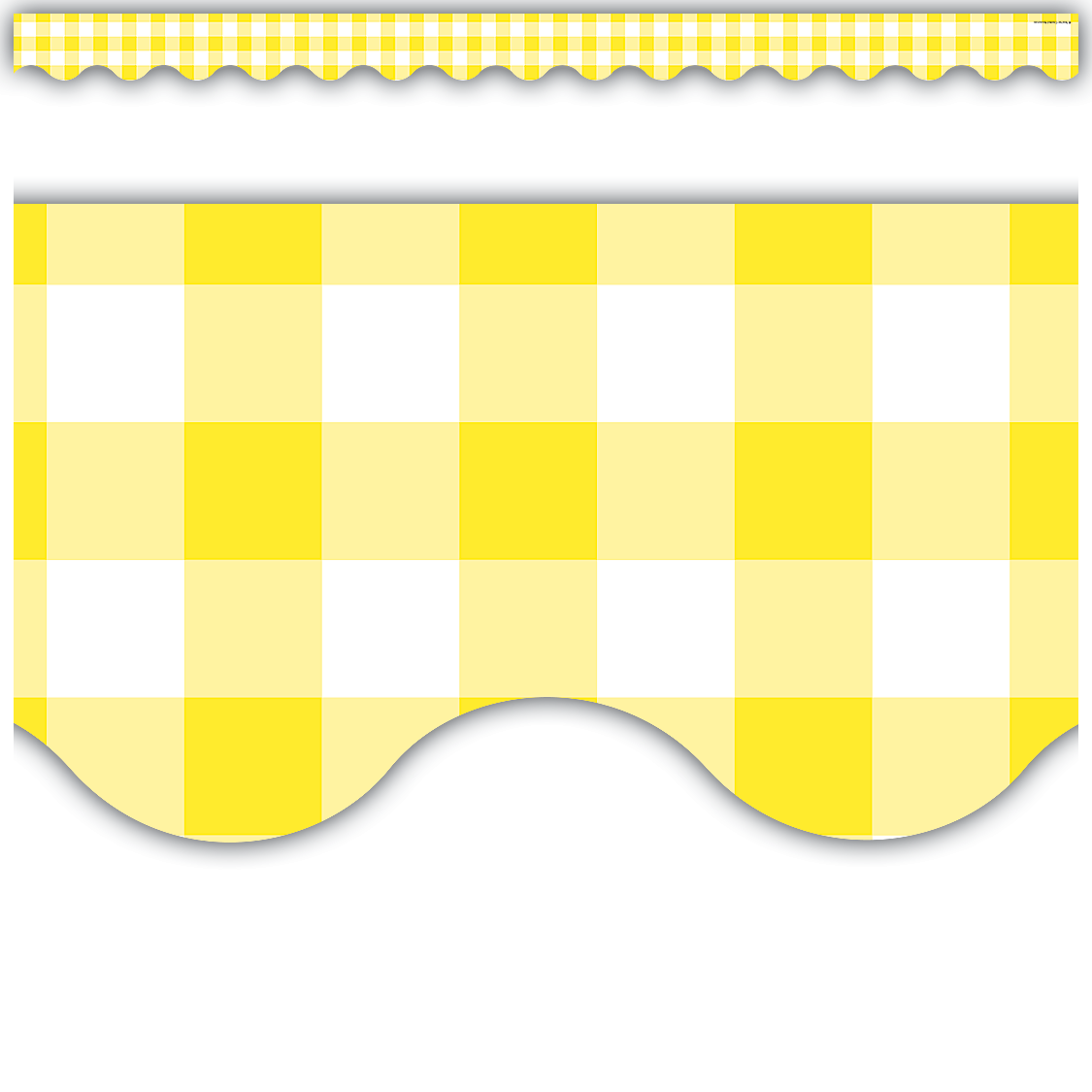 Yellow Gingham Scalloped Border Trim