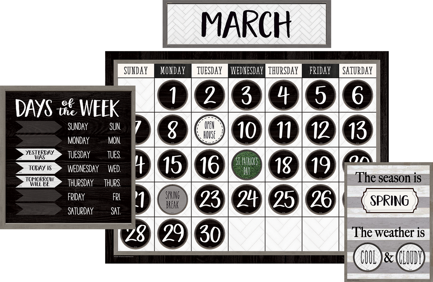 Modern Farmhouse Calendar Bulletin Board