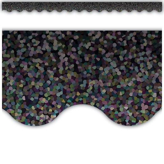 Black Sparkle Scalloped Border Trim