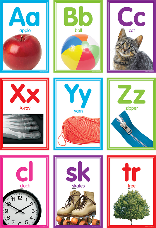 Colorful Photo Alphabet Cards Bulletin Board