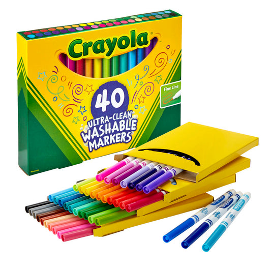 CRAYOLA WASH FINE LINE MARKER 40PK