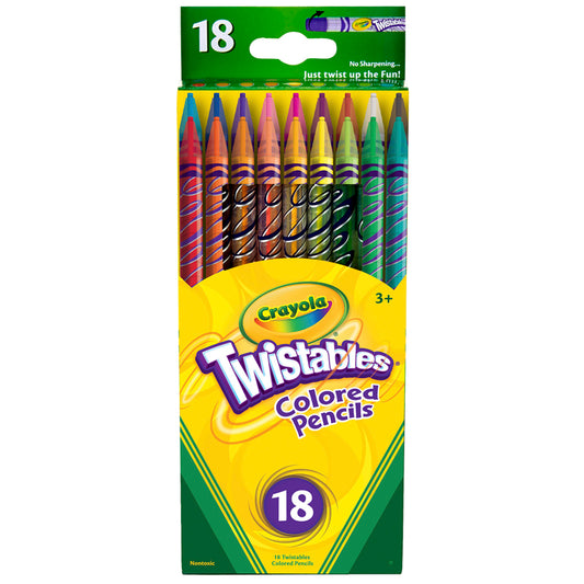 CRAYOLA TWISTABLES 18 CT COLORED