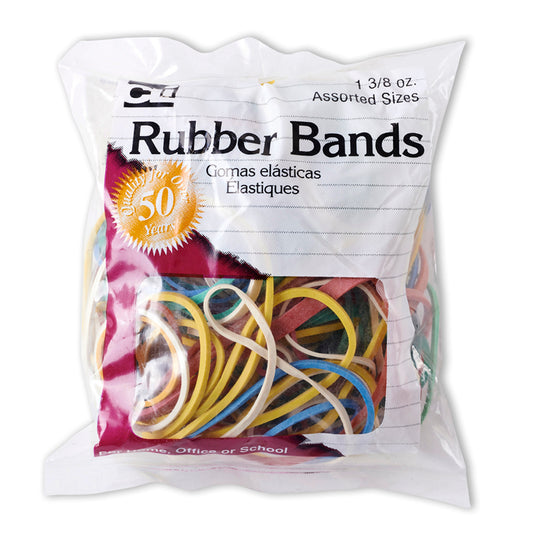 RUBBER BANDS ASST COLORS 1 3/8 OZ