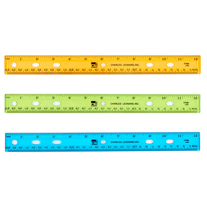 TRANSLUCENT 12IN PLASTIC RULER ASST – McGregor's Teacher Supplies