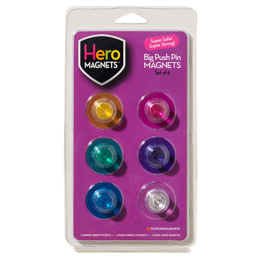 HERO MAGNETS BIG PUSH PIN MAGNETS