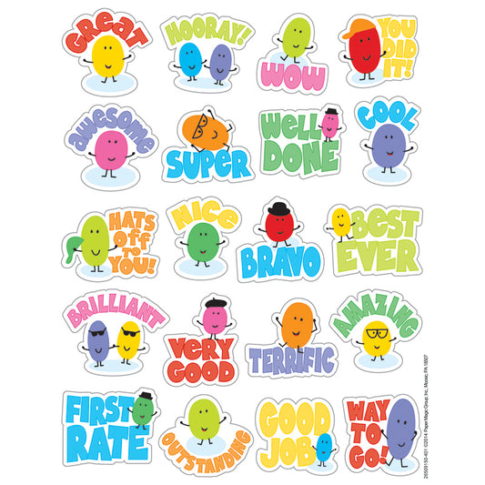 Fun and colorful Eureka Scented Stickers with a long-lasting smell which adds an extra touch to graded assignments, classroom crafts and rewards!

80 scented self-adhesive stickers per pack. Individual sticker size varies slightly by design.