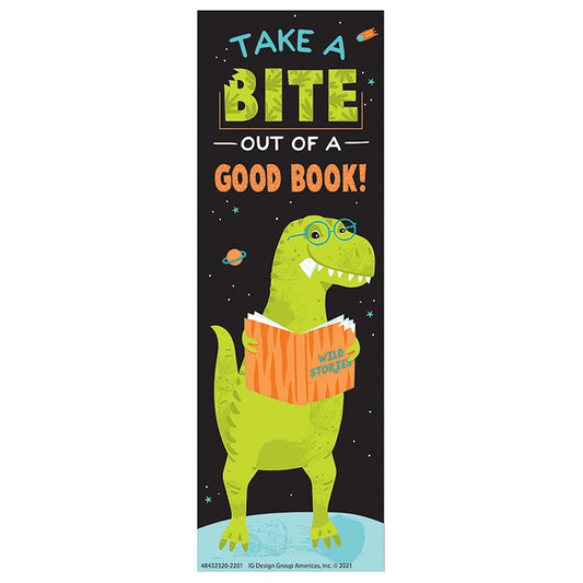 Encourage and enhance your students love for reading with colorful bookmarks. Eureka Bookmarks give you a creative way to enhance and encourage a love of reading.

36 bookmarks per package. Individual bookmark measures 2" x 6"