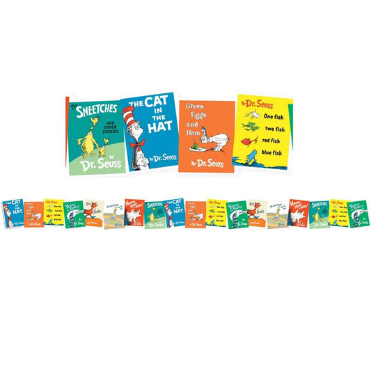 Use Eureka School Extra Wide Deco Trim® to add a finishing border to your displays, windows, doorways or chalkboards. Vibrant colors plus a variety of styles and themes can add creativity to displays, windows, chalkboards and more.

12 strips per package each measure 3 1/4" x 12" for a total of 37 feet!
