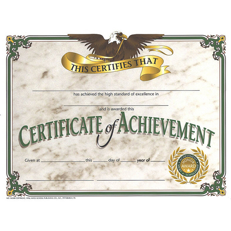 CERTIFICATES OF ACHIEVEMENT 30/PK