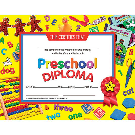 CERTIFICATES PRESCHOOL DIPLOMA 30PK